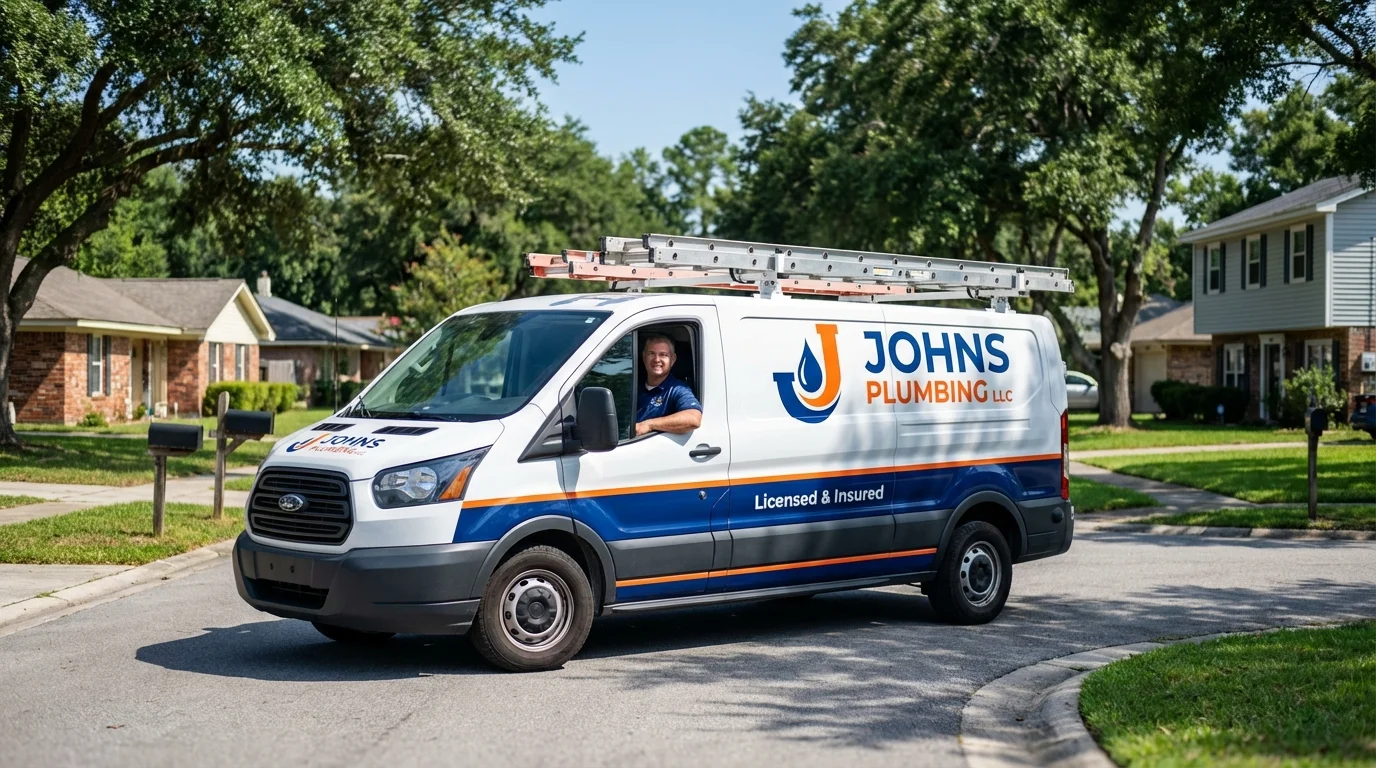 Johns Plumbing LLC service van in Captain Cook, HI