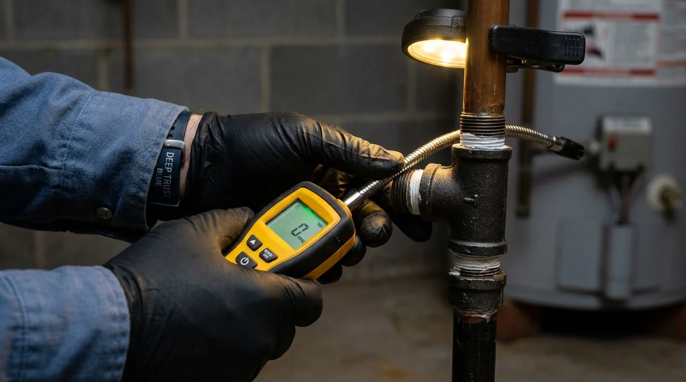 Gas leak detection with electronic sniffer by Johns Plumbing LLC in Captain Cook
