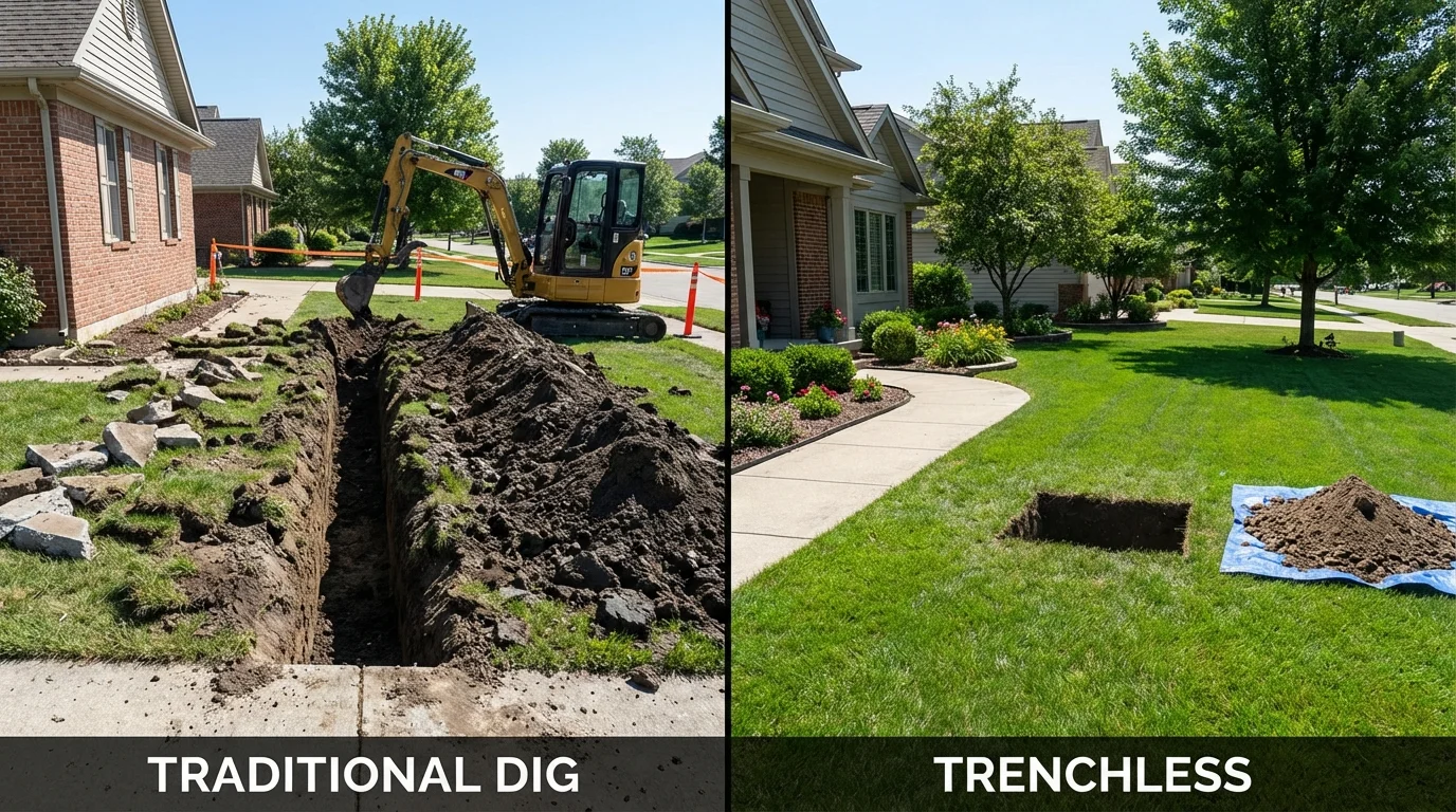 Trenchless sewer repair with minimal yard damage versus traditional excavation in Captain Cook, HI